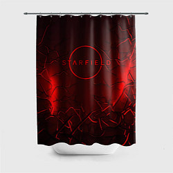 Шторка для душа Starfield red logo, цвет: 3D-принт