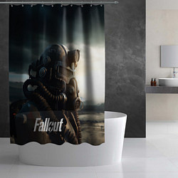 Шторка для душа Fallout man game, цвет: 3D-принт — фото 2