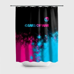 Шторка для душа Gears of War - neon gradient: символ сверху, цвет: 3D-принт