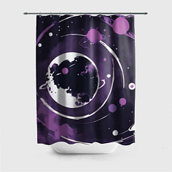 Шторка для душа Фиолетовый космос - нейросеть, цвет: 3D-принт
