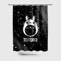 Шторка для душа Totoro glitch на темном фоне, цвет: 3D-принт