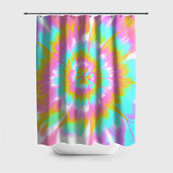 Шторка для душа Tie-Dye кислотный в стиле барби, цвет: 3D-принт