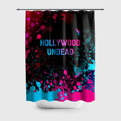 Шторка для душа Hollywood Undead - neon gradient: символ сверху, цвет: 3D-принт