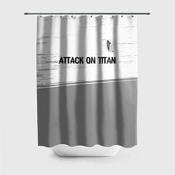 Шторка для душа Attack on Titan glitch на светлом фоне: символ све, цвет: 3D-принт