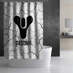 Шторка для душа Destiny glitch на светлом фоне, цвет: 3D-принт — фото 2
