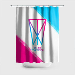 Шторка для душа Within Temptation neon gradient style, цвет: 3D-принт