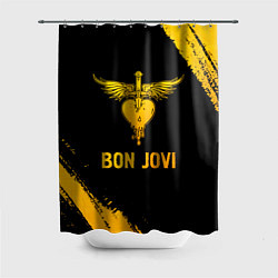 Шторка для душа Bon Jovi - gold gradient, цвет: 3D-принт