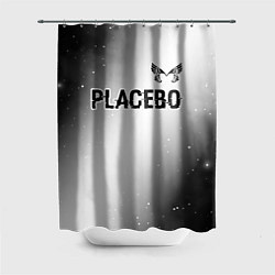 Шторка для душа Placebo glitch на светлом фоне: символ сверху, цвет: 3D-принт