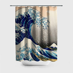 Шторка для душа Великая волна от Канагава, цвет: 3D-принт
