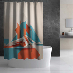 Шторка для душа Угловая абстракция, цвет: 3D-принт — фото 2
