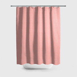Шторка для душа Бледно-розовый с квадратиками, цвет: 3D-принт