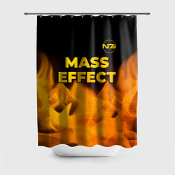 Шторка для душа Mass Effect - gold gradient: символ сверху, цвет: 3D-принт