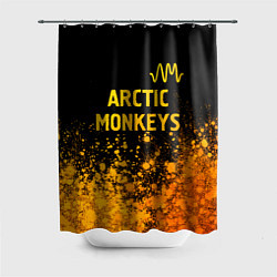 Шторка для душа Arctic Monkeys - gold gradient: символ сверху, цвет: 3D-принт