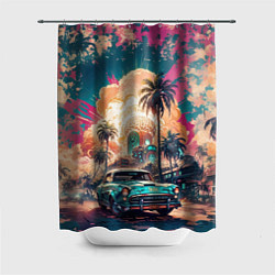 Шторка для душа Атомная поездка на машине, цвет: 3D-принт