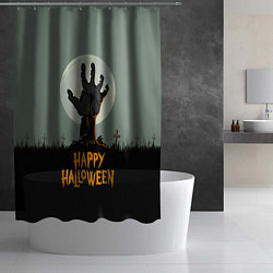 Шторка для душа Halloween - рука мертвеца, цвет: 3D-принт — фото 2