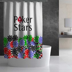 Шторка для душа Poker - игра для удачливых, цвет: 3D-принт — фото 2