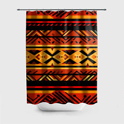 Шторка для душа Узор в этническом стиле масаев, цвет: 3D-принт
