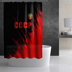 Шторка для душа СССР герб брызги красок, цвет: 3D-принт — фото 2