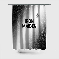 Шторка для душа Iron Maiden glitch на светлом фоне посередине, цвет: 3D-принт