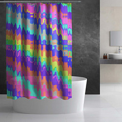 Шторка для душа Искаженные разноцветные полосы, цвет: 3D-принт — фото 2