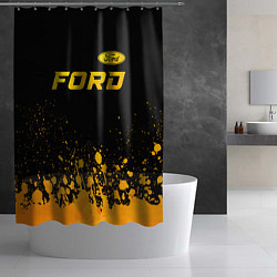 Шторка для душа Ford - gold gradient посередине, цвет: 3D-принт — фото 2
