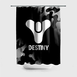 Шторка для душа Destiny glitch на темном фоне, цвет: 3D-принт