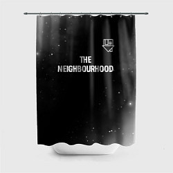Шторка для душа The Neighbourhood glitch на темном фоне посередине, цвет: 3D-принт