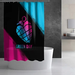Шторка для душа Green Day - neon gradient, цвет: 3D-принт — фото 2