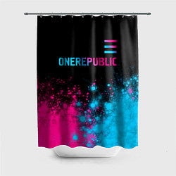 Шторка для душа OneRepublic - neon gradient посередине, цвет: 3D-принт