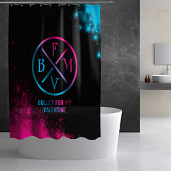 Шторка для душа Bullet For My Valentine - neon gradient, цвет: 3D-принт — фото 2