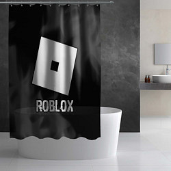 Шторка для душа Roblox glitch на темном фоне, цвет: 3D-принт — фото 2