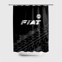 Шторка для душа Fiat speed на темном фоне со следами шин посередин, цвет: 3D-принт