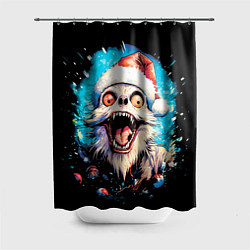 Шторка для душа Санта Клаус собака монстр, цвет: 3D-принт