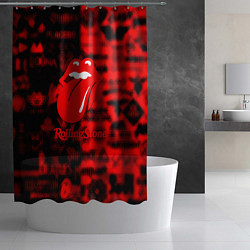 Шторка для душа Rolling Stones logo групп, цвет: 3D-принт — фото 2
