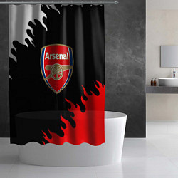 Шторка для душа Arsenal fc flame, цвет: 3D-принт — фото 2