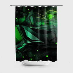 Шторка для душа Мир абстрактной зелени, цвет: 3D-принт