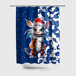 Шторка для душа Новогодний дракошка, цвет: 3D-принт