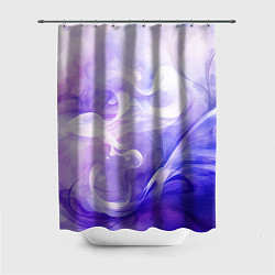Шторка для душа Белые узоры на абстрактном фиолетовом фоне, цвет: 3D-принт