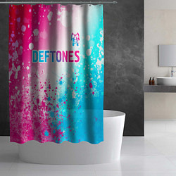 Шторка для душа Deftones neon gradient style посередине, цвет: 3D-принт — фото 2