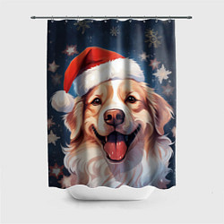 Шторка для ванной New Years mood from Santa the dog