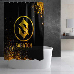 Шторка для душа Sabaton - gold gradient, цвет: 3D-принт — фото 2