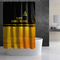 Шторка для душа Thirty Seconds to Mars - gold gradient посередине, цвет: 3D-принт — фото 2