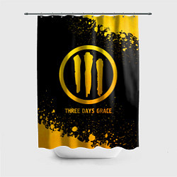 Шторка для душа Three Days Grace - gold gradient, цвет: 3D-принт