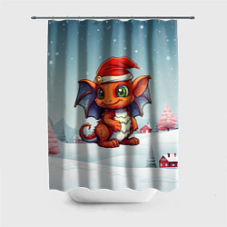 Шторка для душа Символ нового 2024 года дракон, цвет: 3D-принт