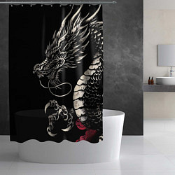 Шторка для душа Japanese dragon - irezumi - art, цвет: 3D-принт — фото 2