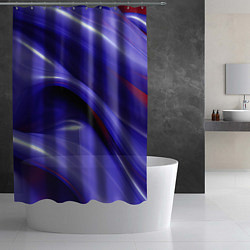 Шторка для душа Фиолетовые абстрактные волны, цвет: 3D-принт — фото 2