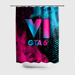 Шторка для душа GTA 6 - neon gradient, цвет: 3D-принт