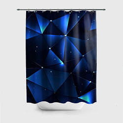 Шторка для душа Синяя геометрическая абстракция, цвет: 3D-принт
