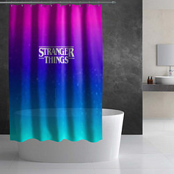 Шторка для душа Stranger Things gradient colors, цвет: 3D-принт — фото 2