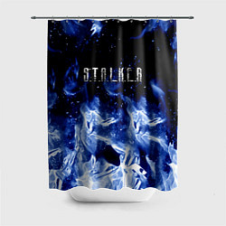 Шторка для душа Stalker огненный синий стиль, цвет: 3D-принт